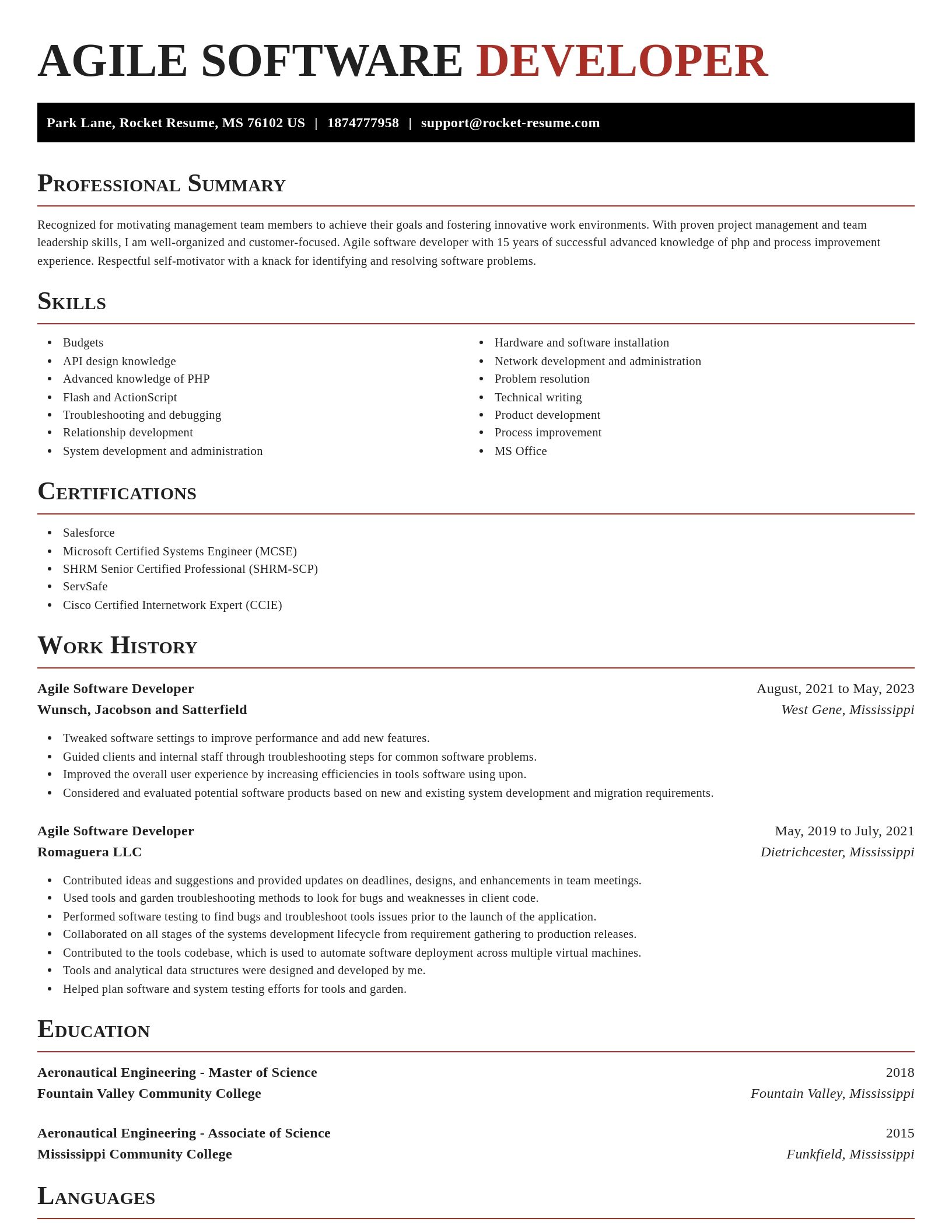 Exquisite resume template