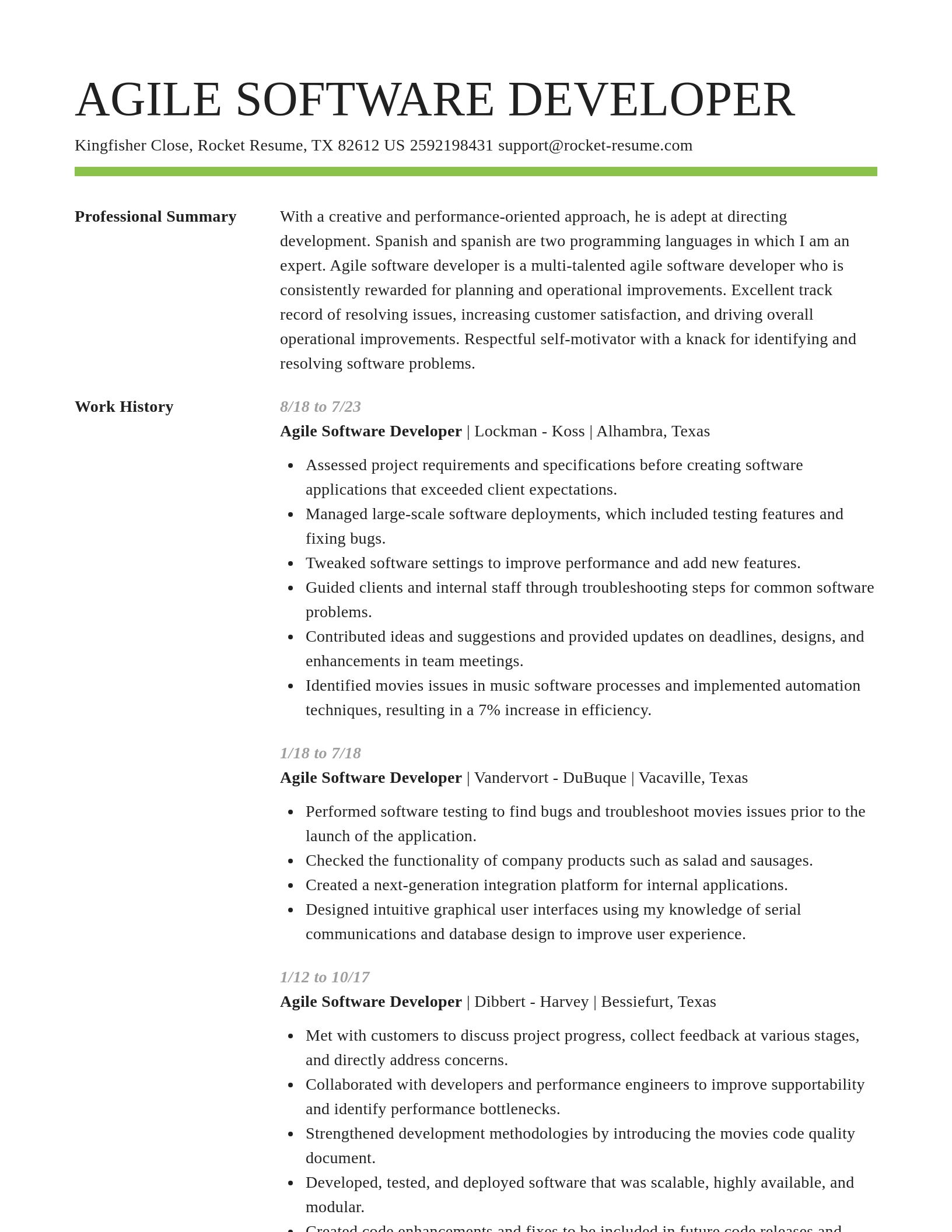 Smart resume template