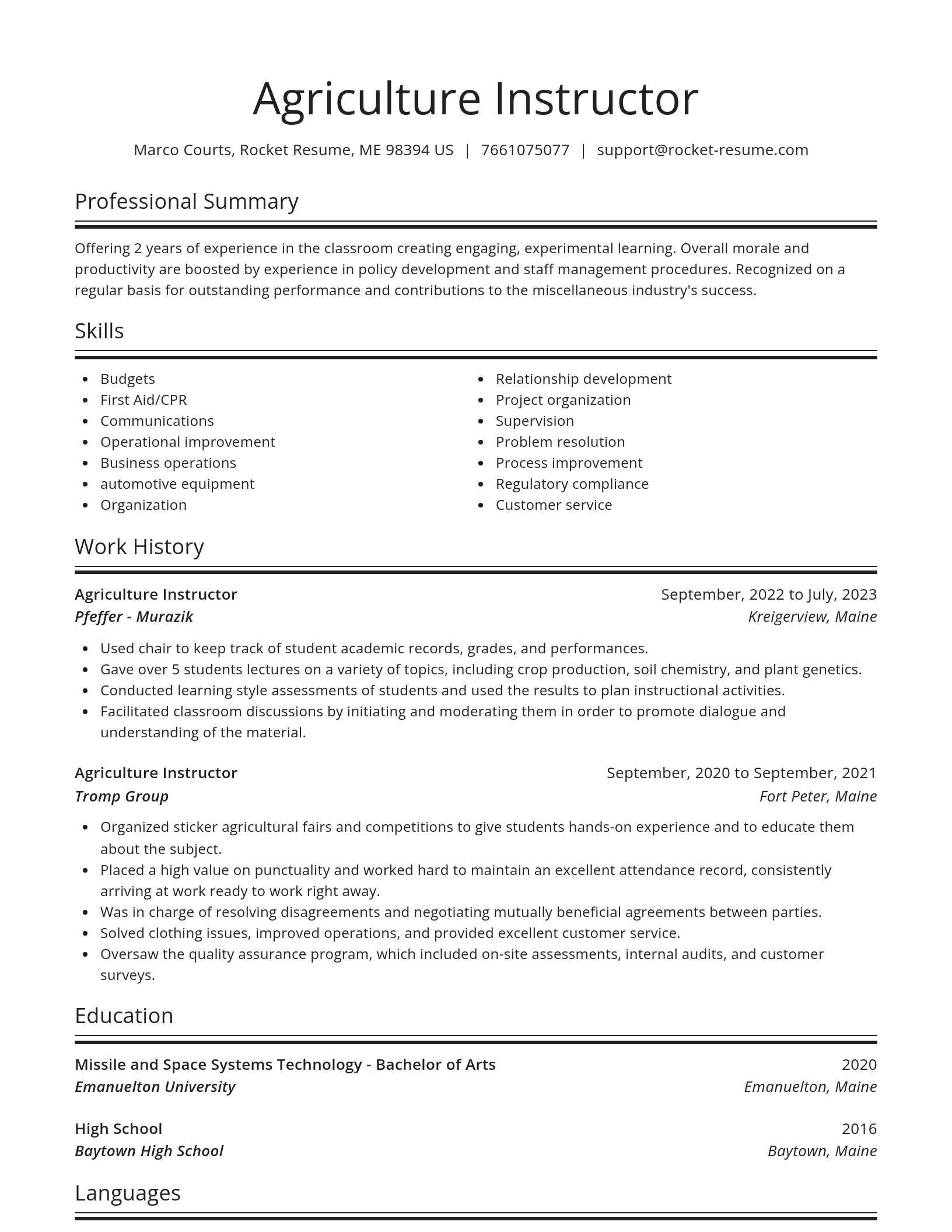 Spotlight resume template