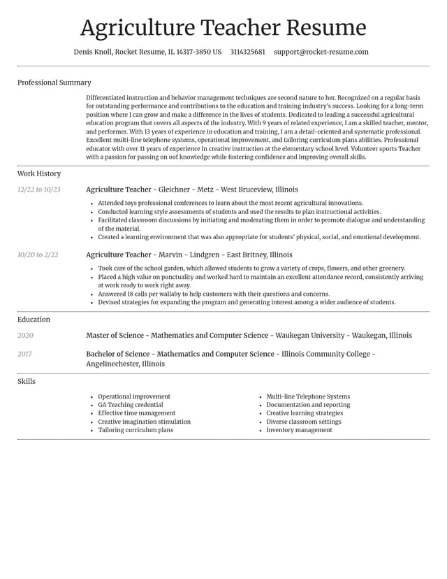 Dignified resume template