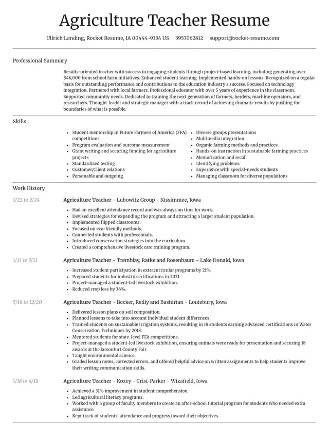 Dignified resume template