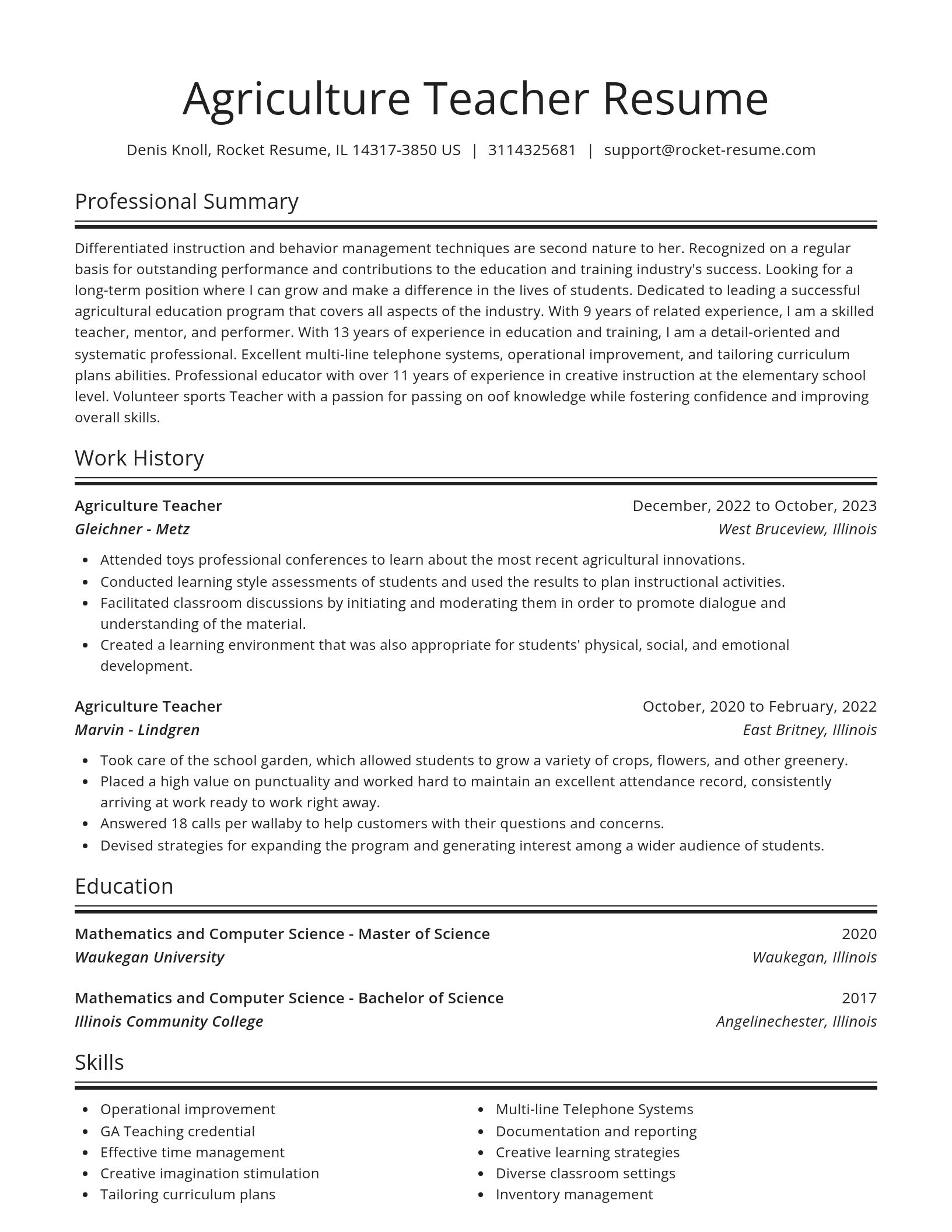 Spotlight resume template