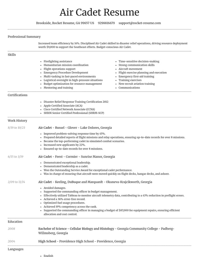 Dignified resume template