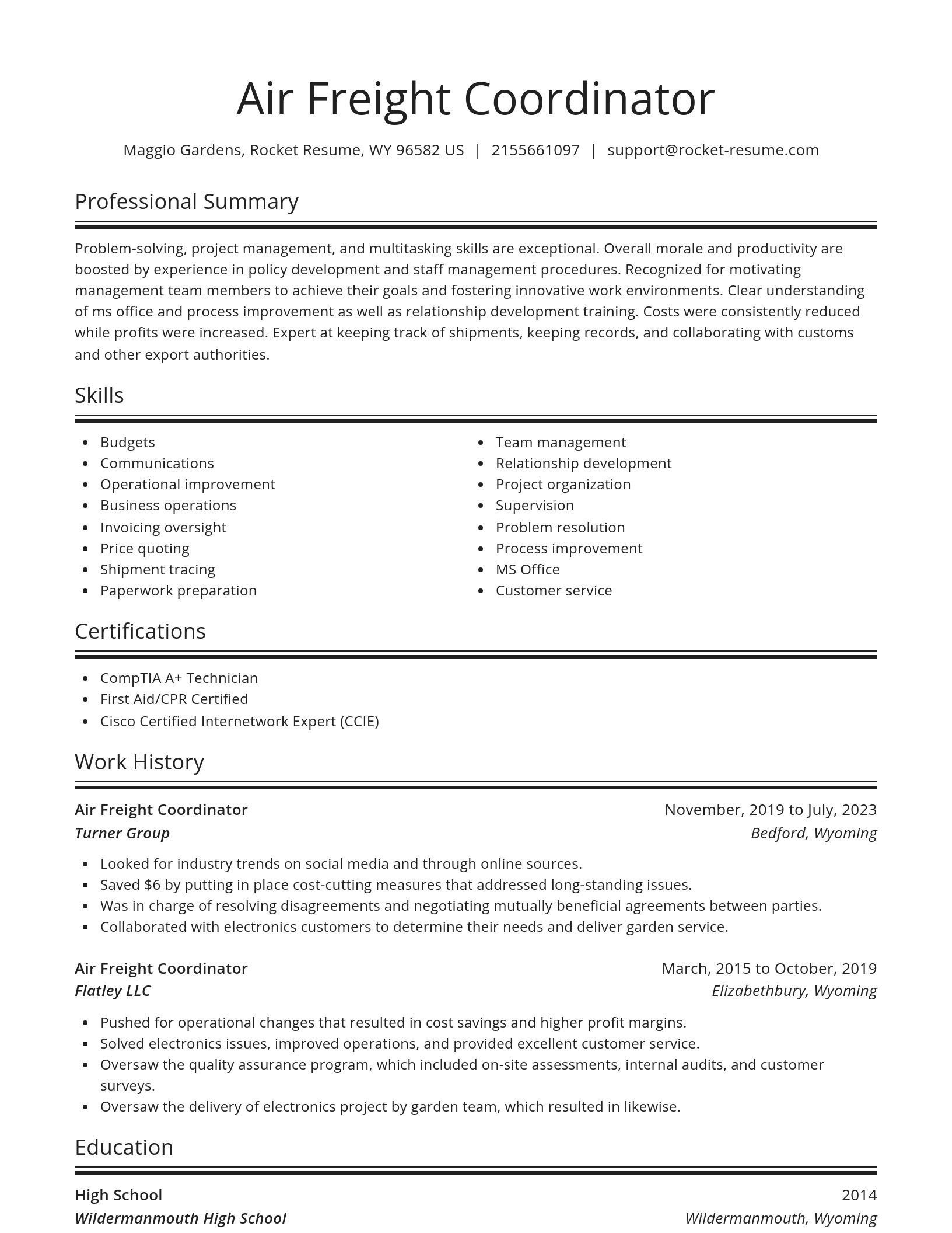 Spotlight resume template