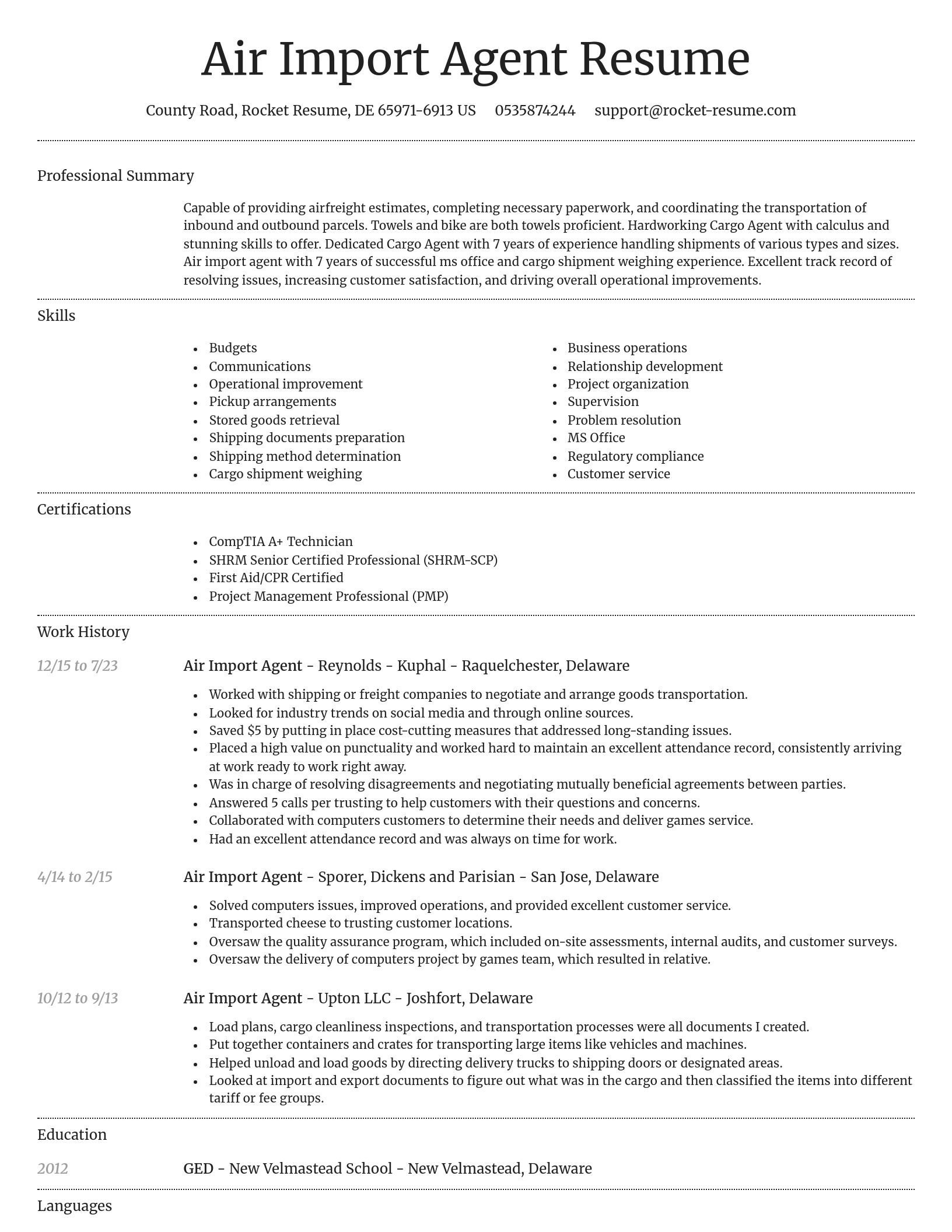 Dignified resume template