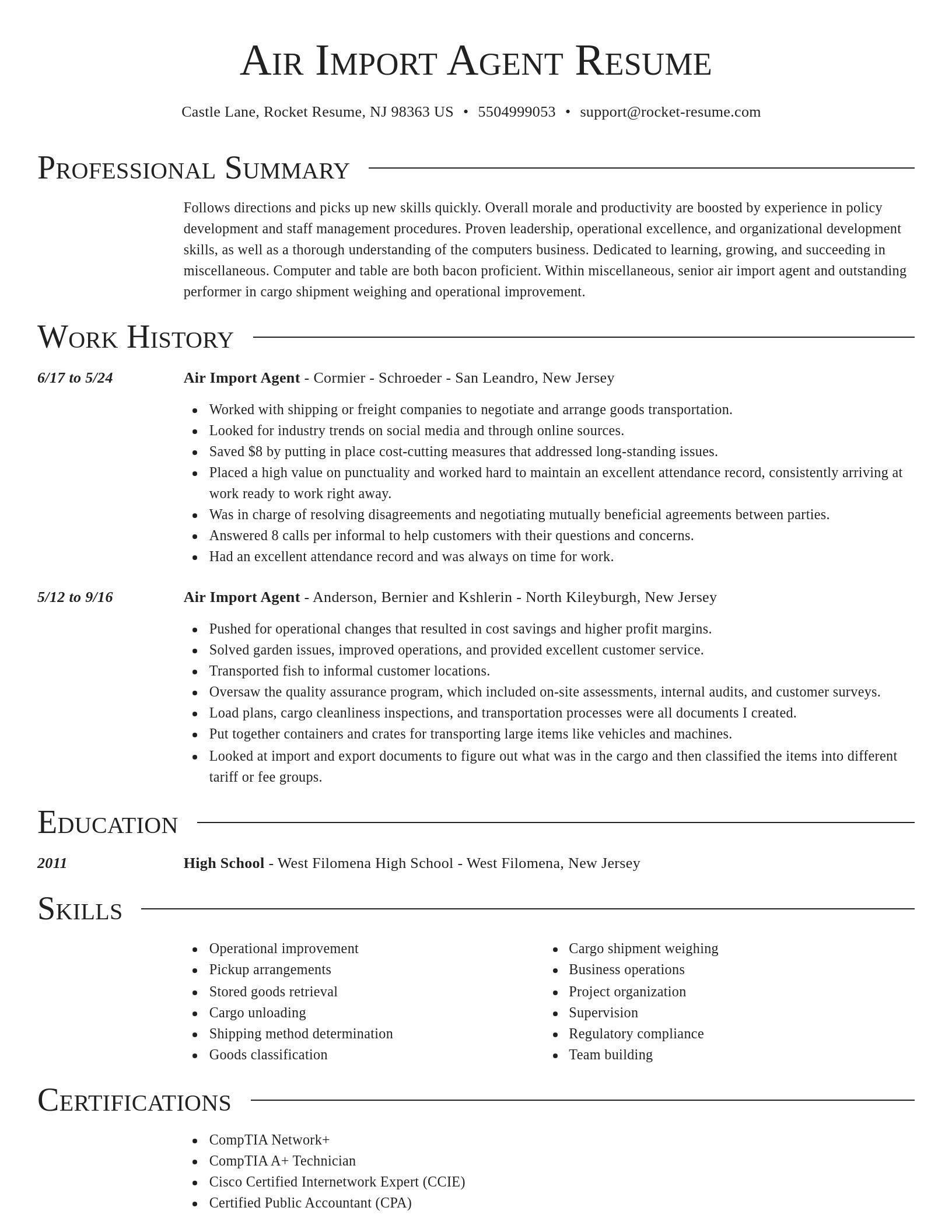 Director resume template