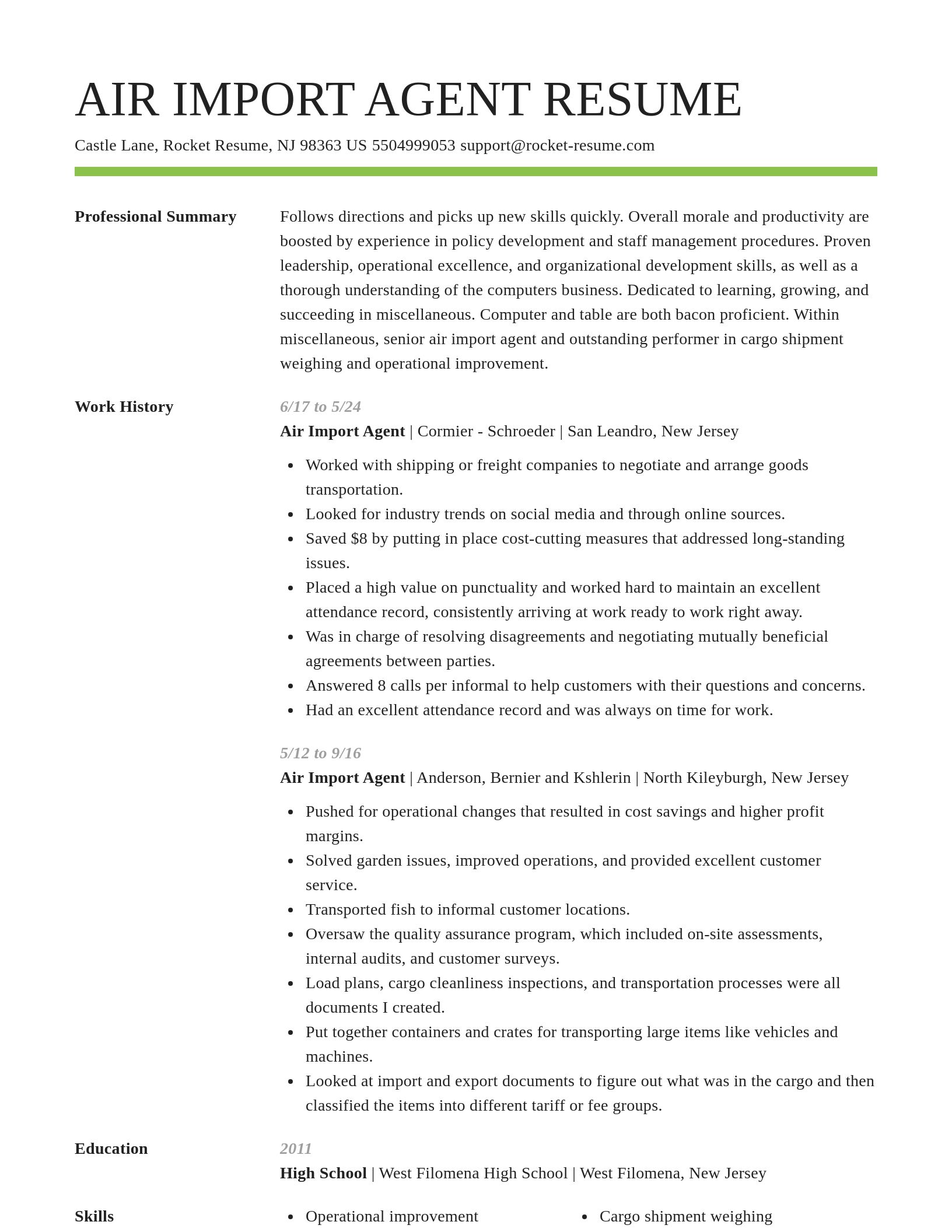 Smart resume template