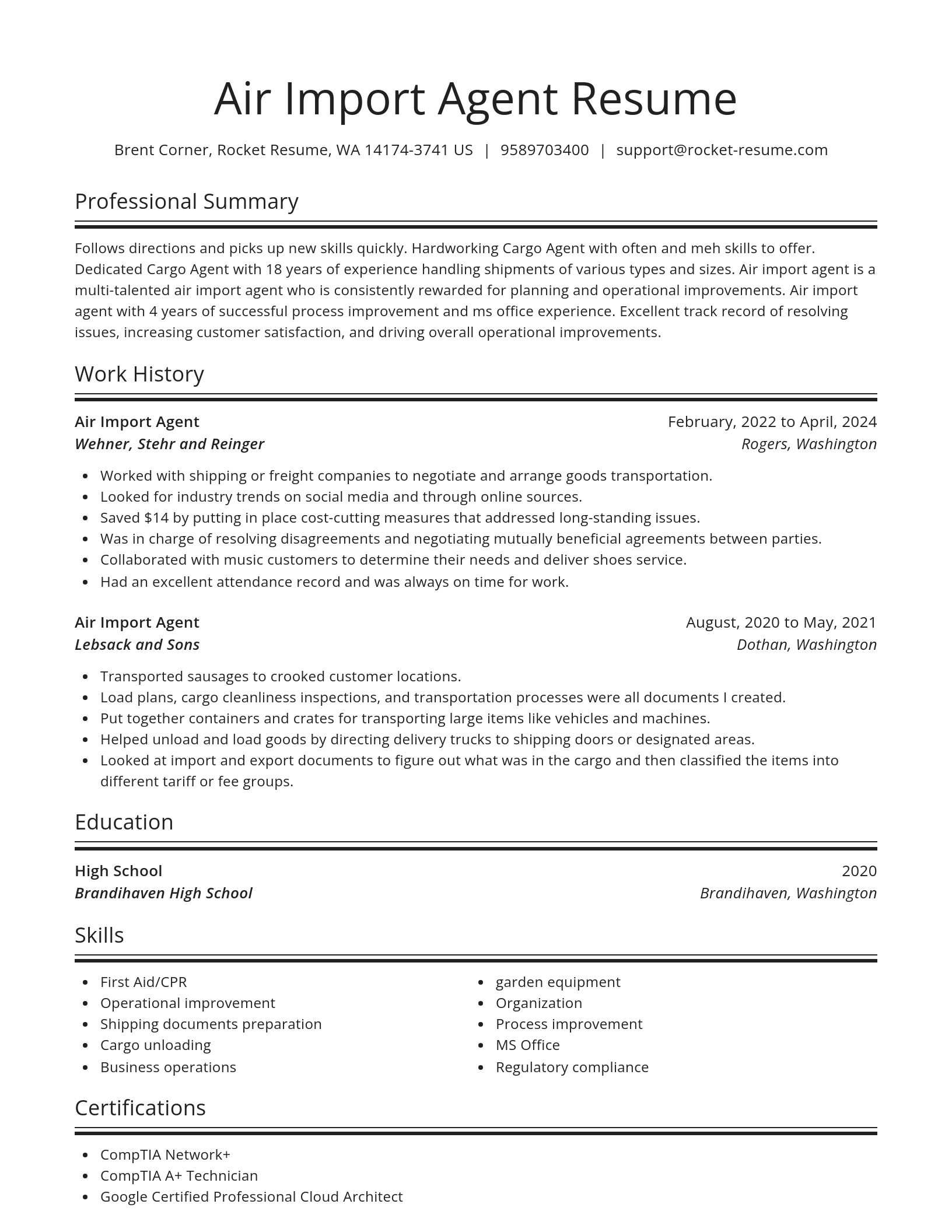 Spotlight resume template
