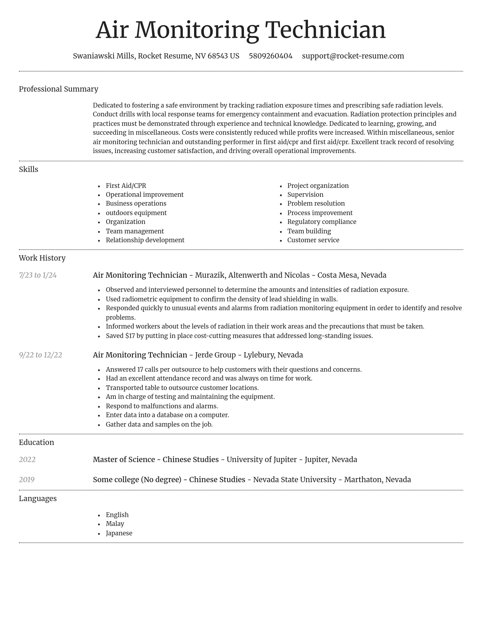 Dignified resume template