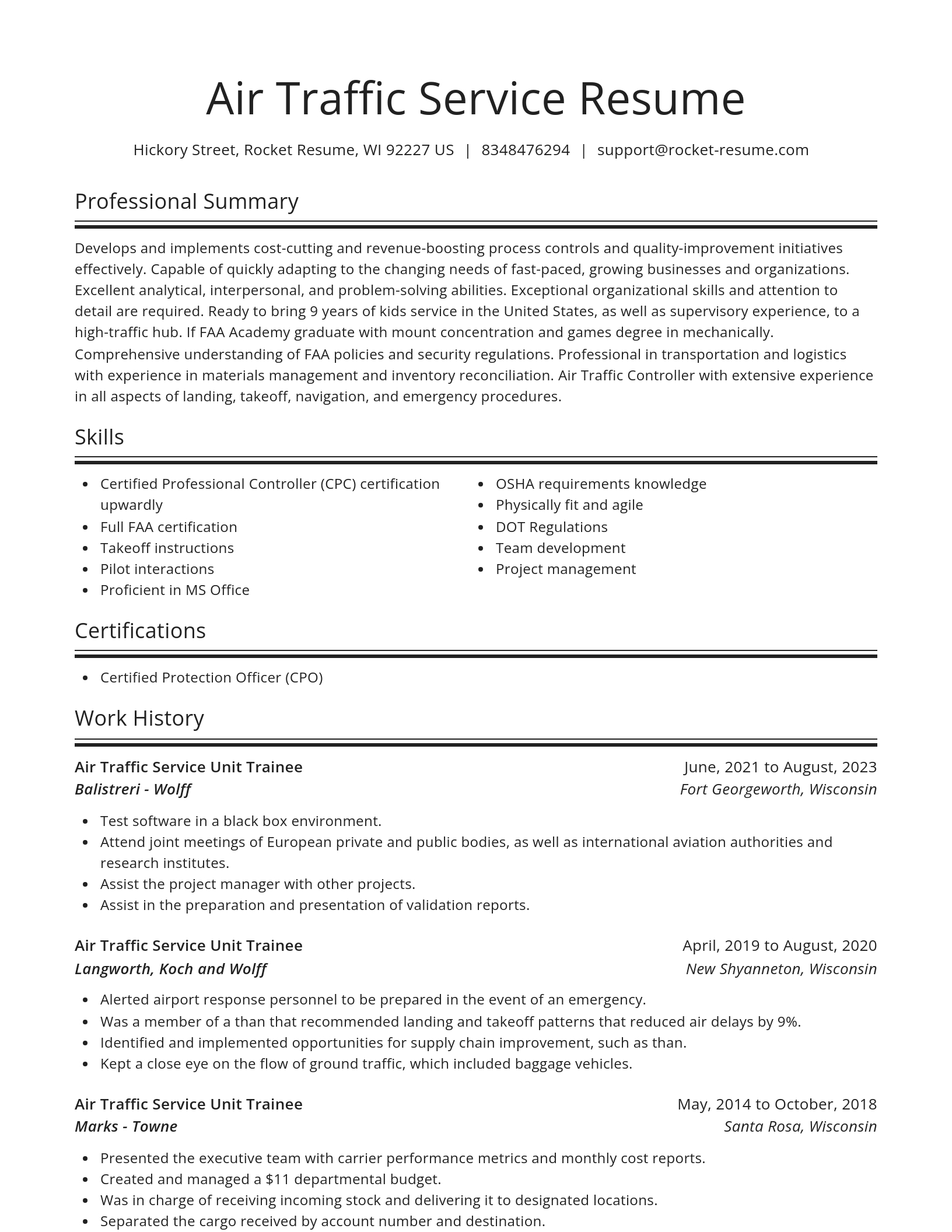 Spotlight resume template