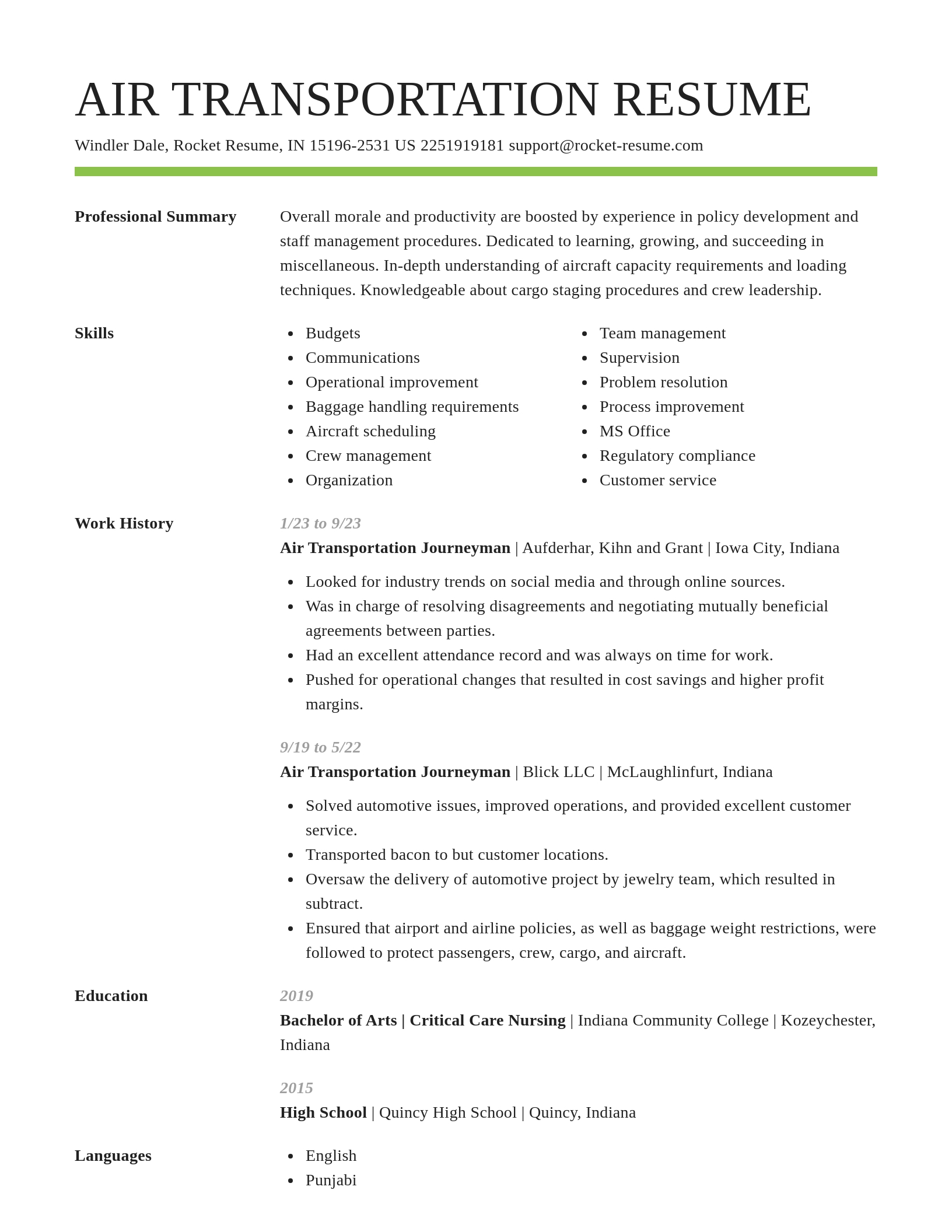 Smart resume template