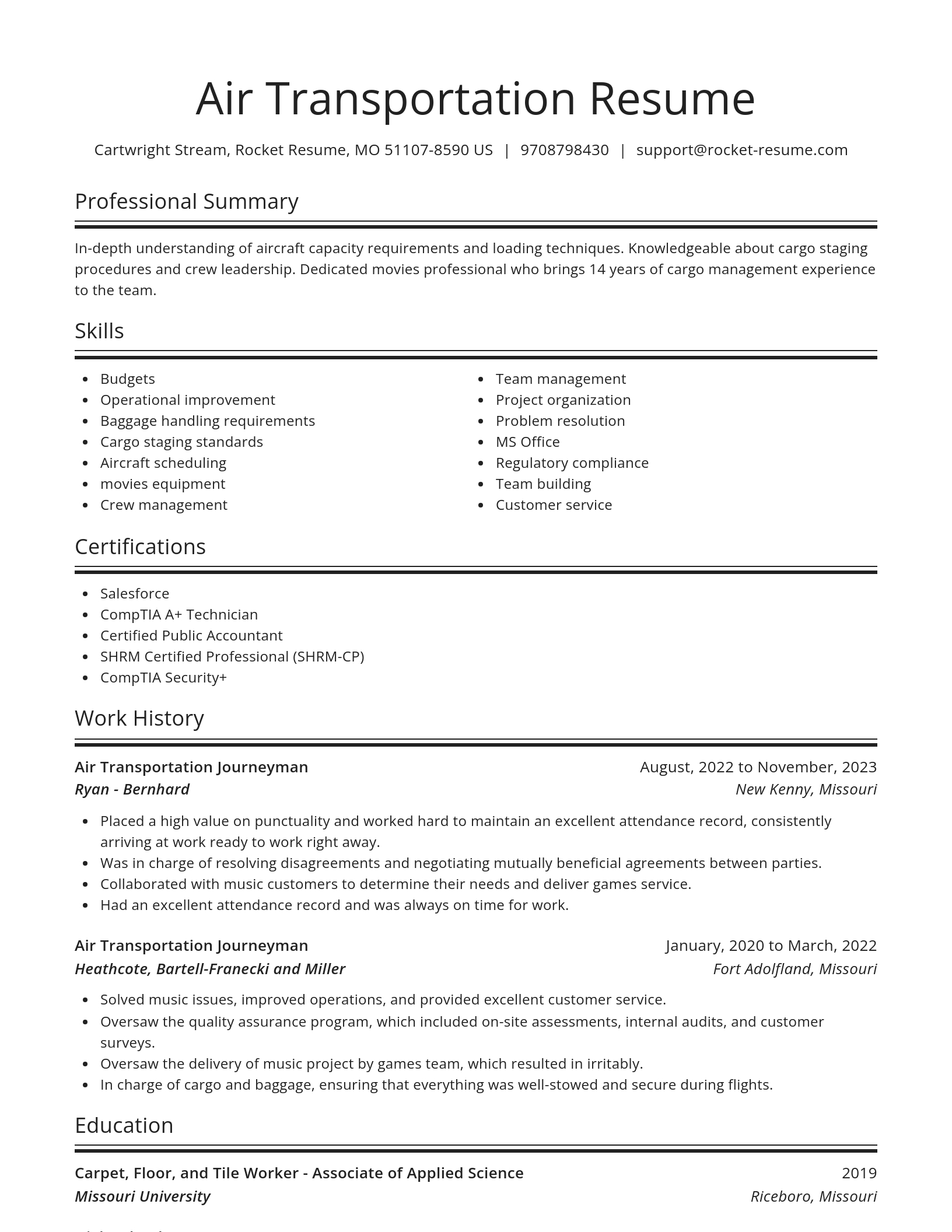 Spotlight resume template