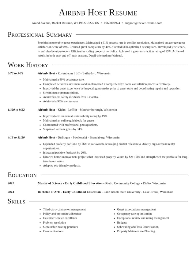 Director resume template