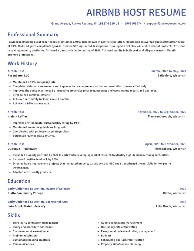 Novel resume template
