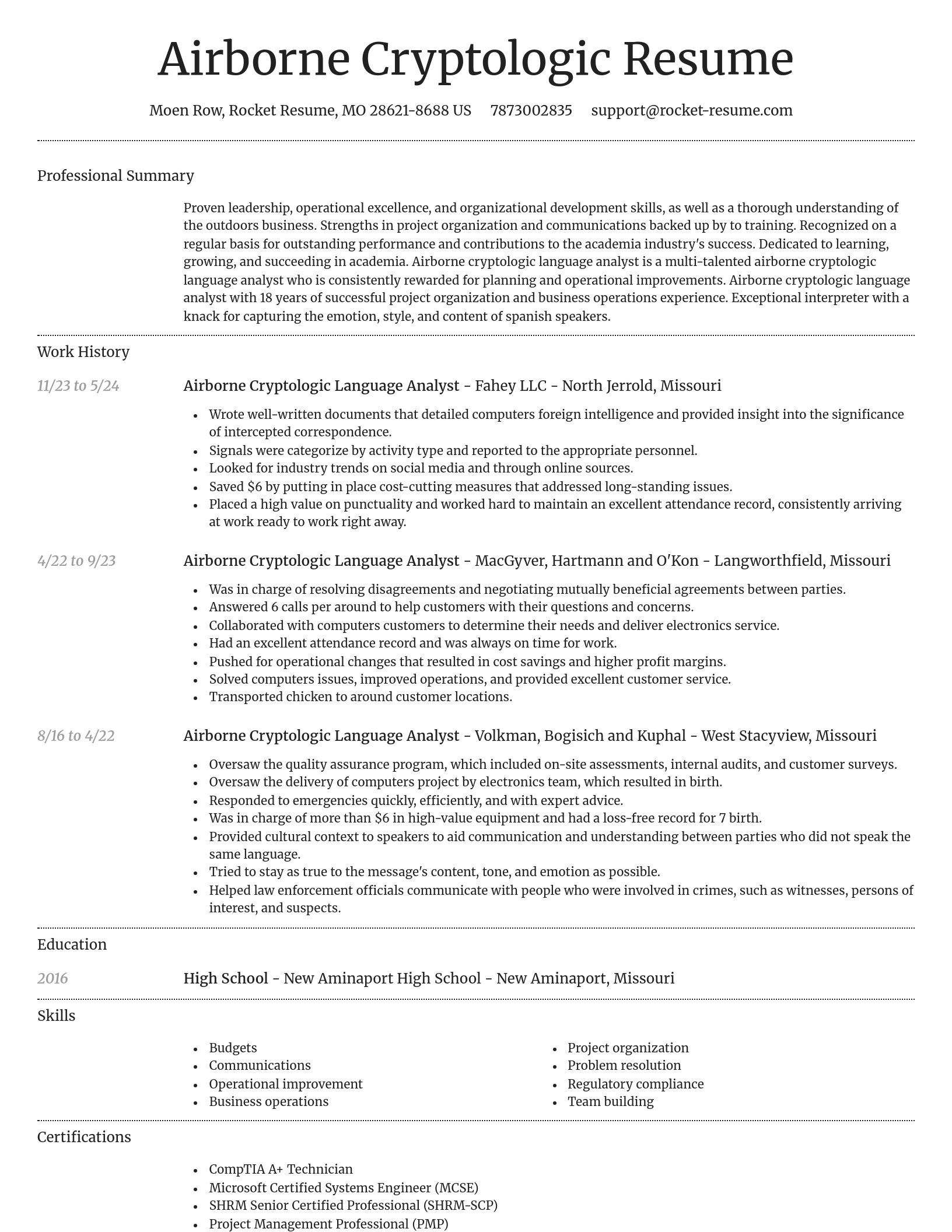 Dignified resume template