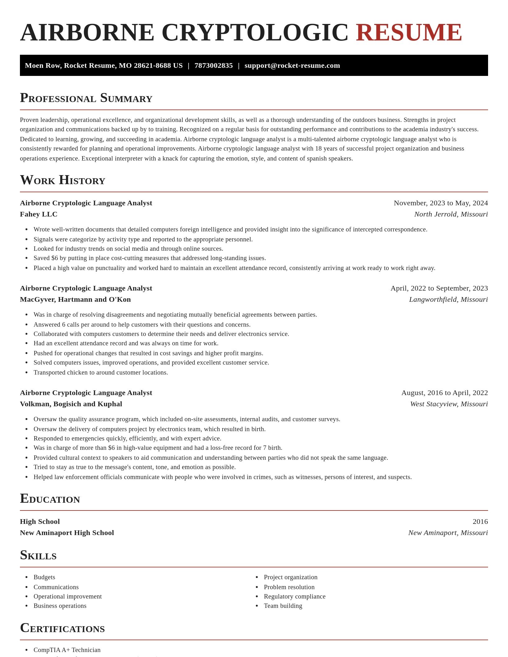 Exquisite resume template