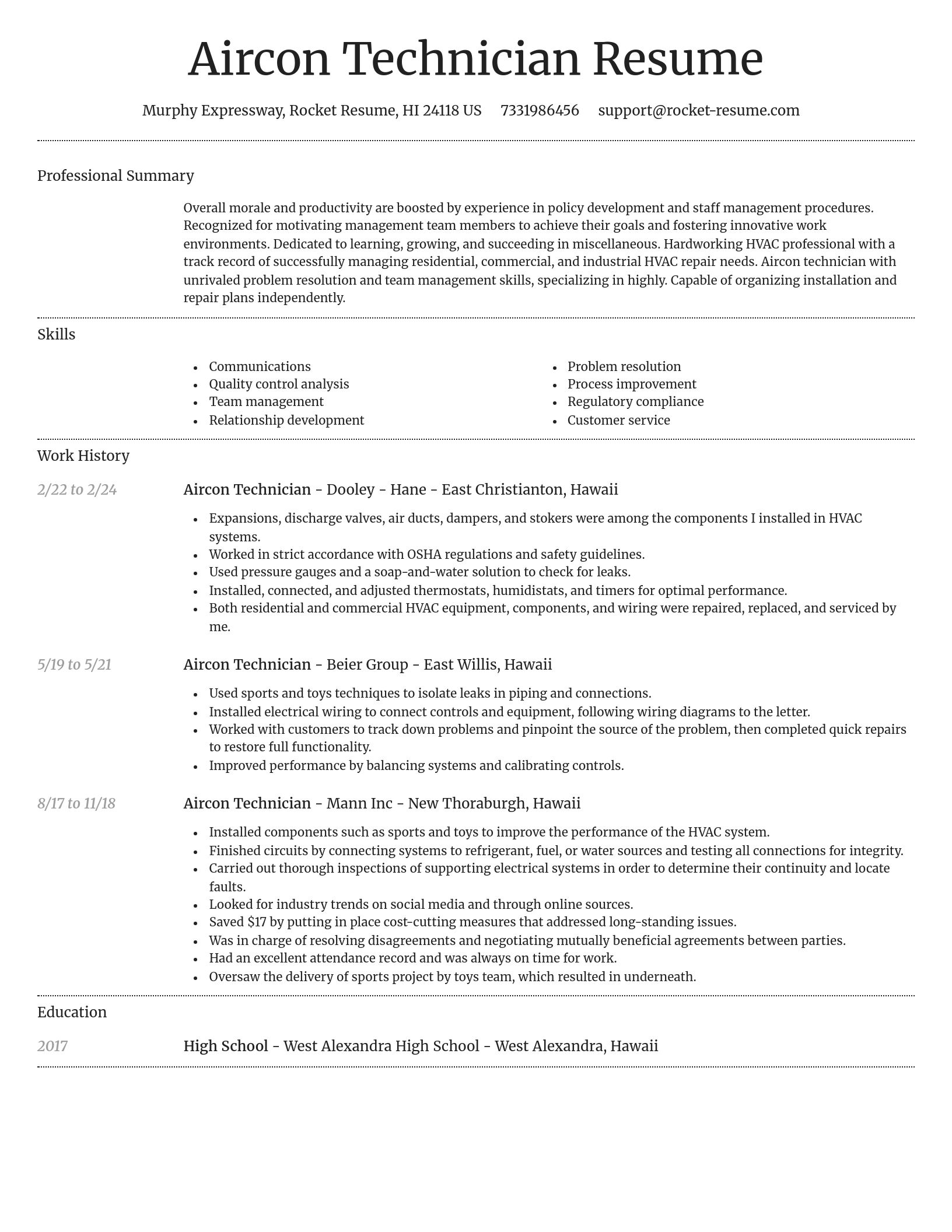 Dignified resume template