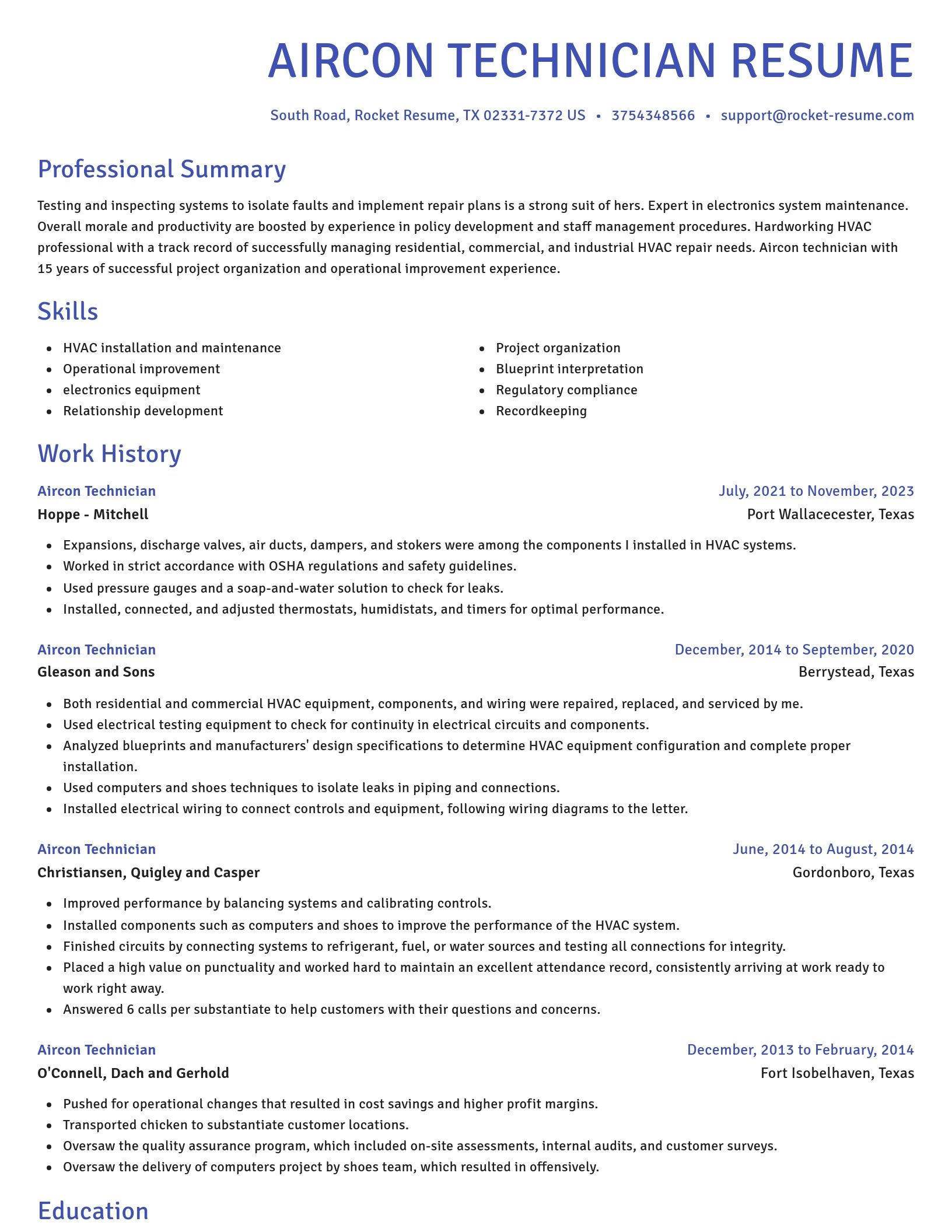 Novel resume template