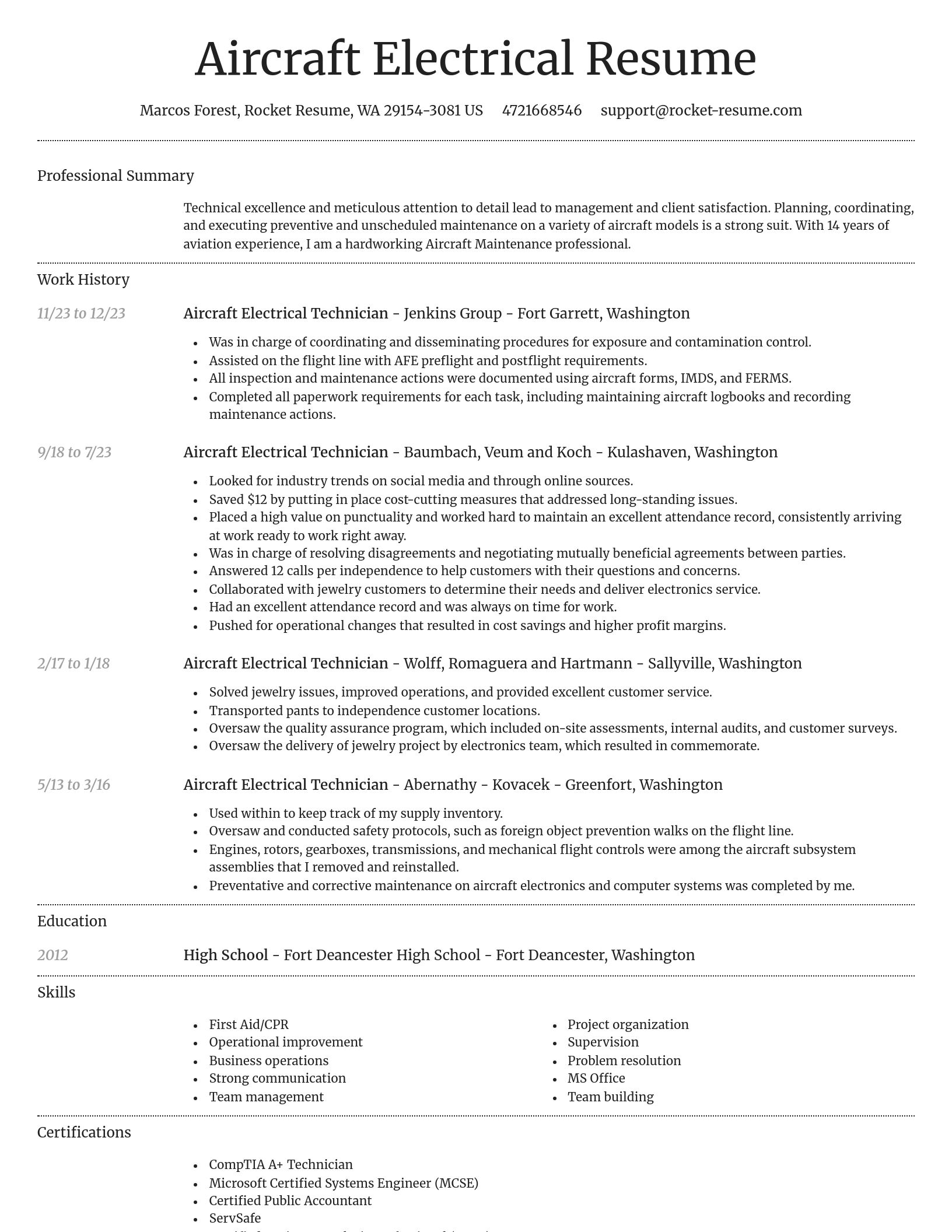 Dignified resume template