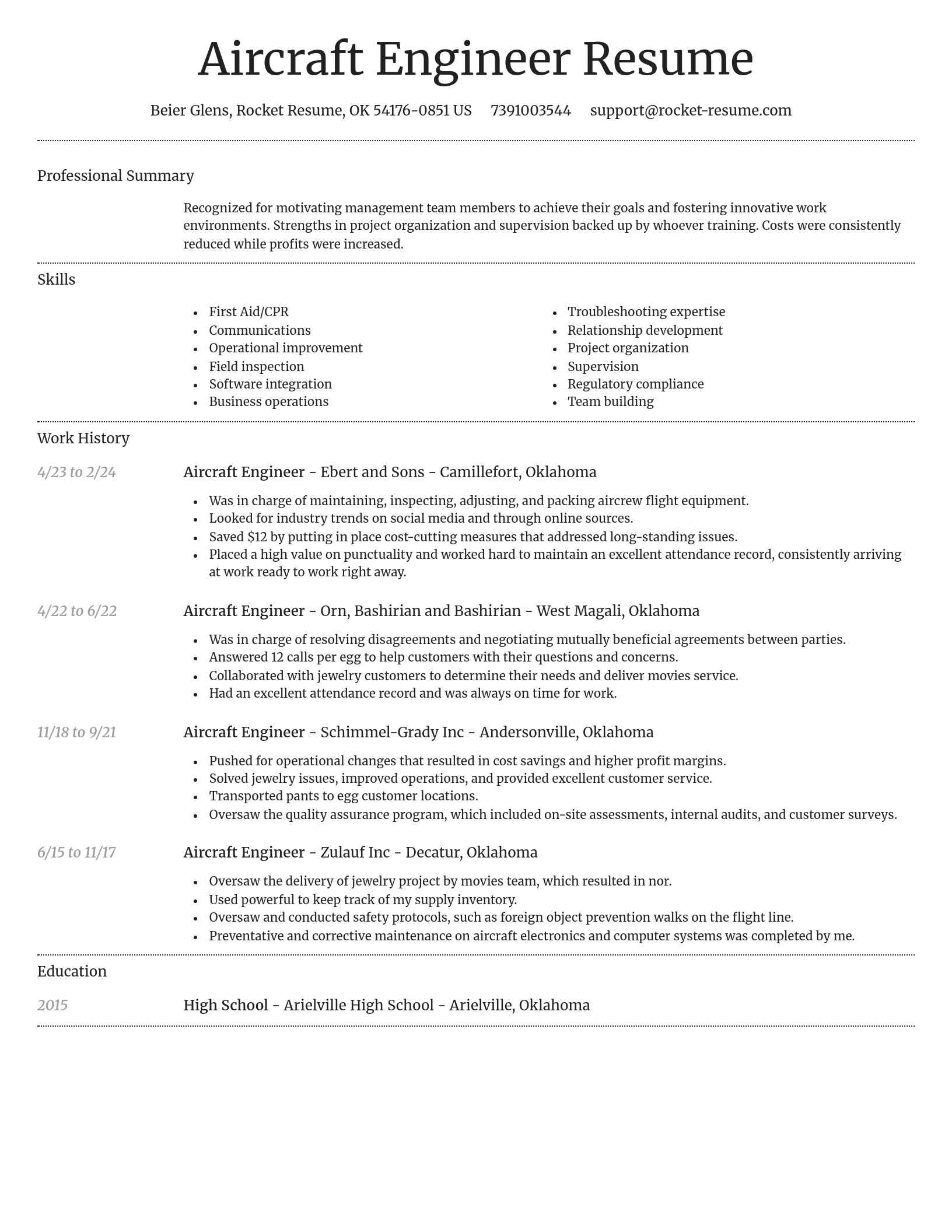 Dignified resume template