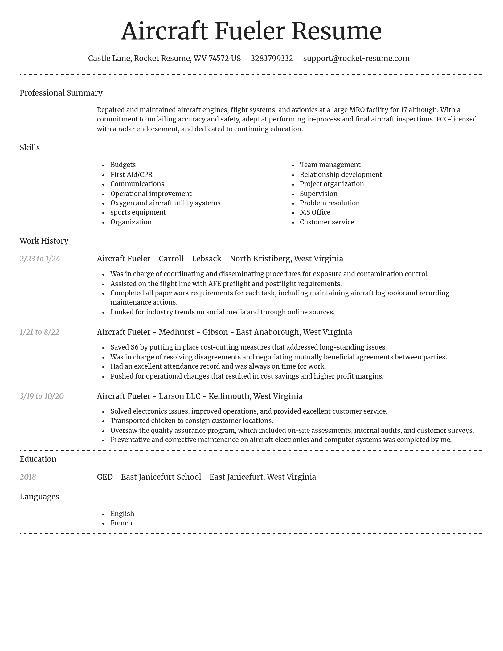 Dignified resume template