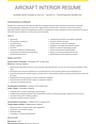 Aircraft Interior Technician resume template