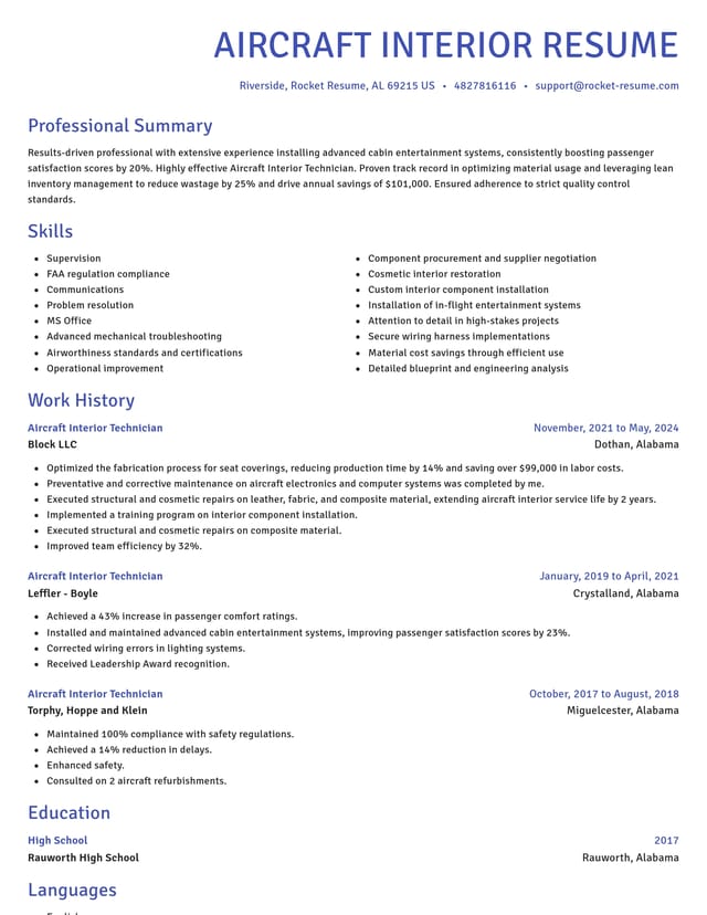 Novel resume template
