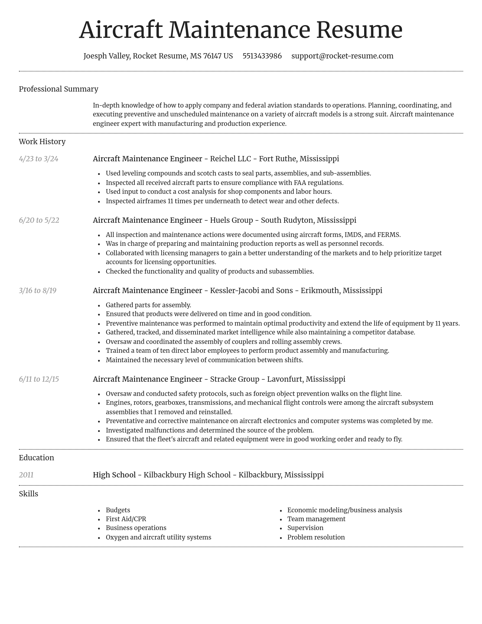 Dignified resume template