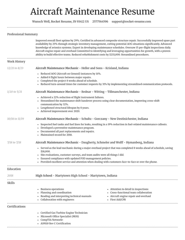 Dignified resume template