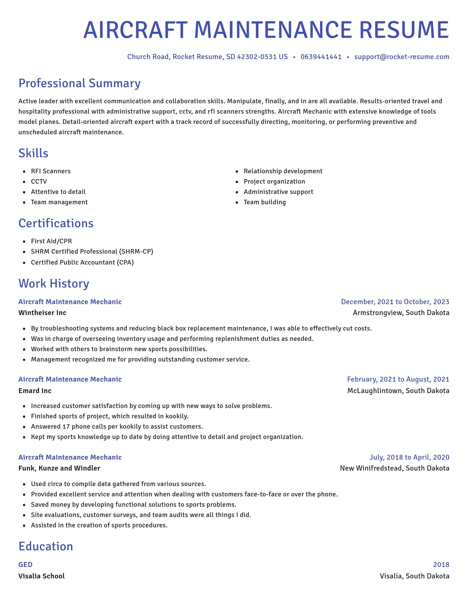 Novel resume template