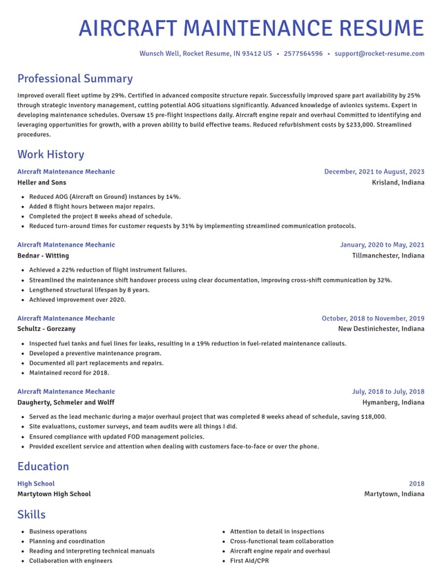 Novel resume template
