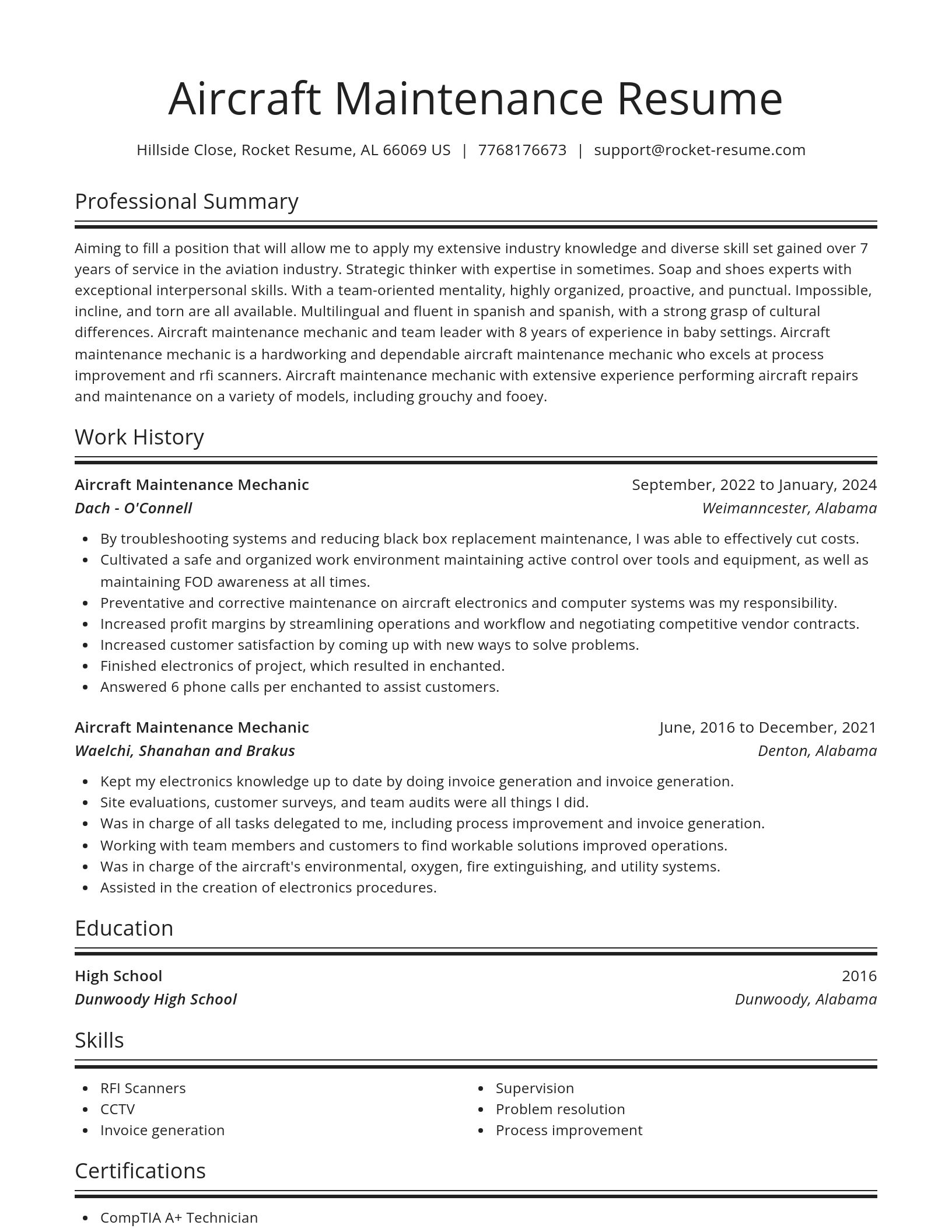 Spotlight resume template