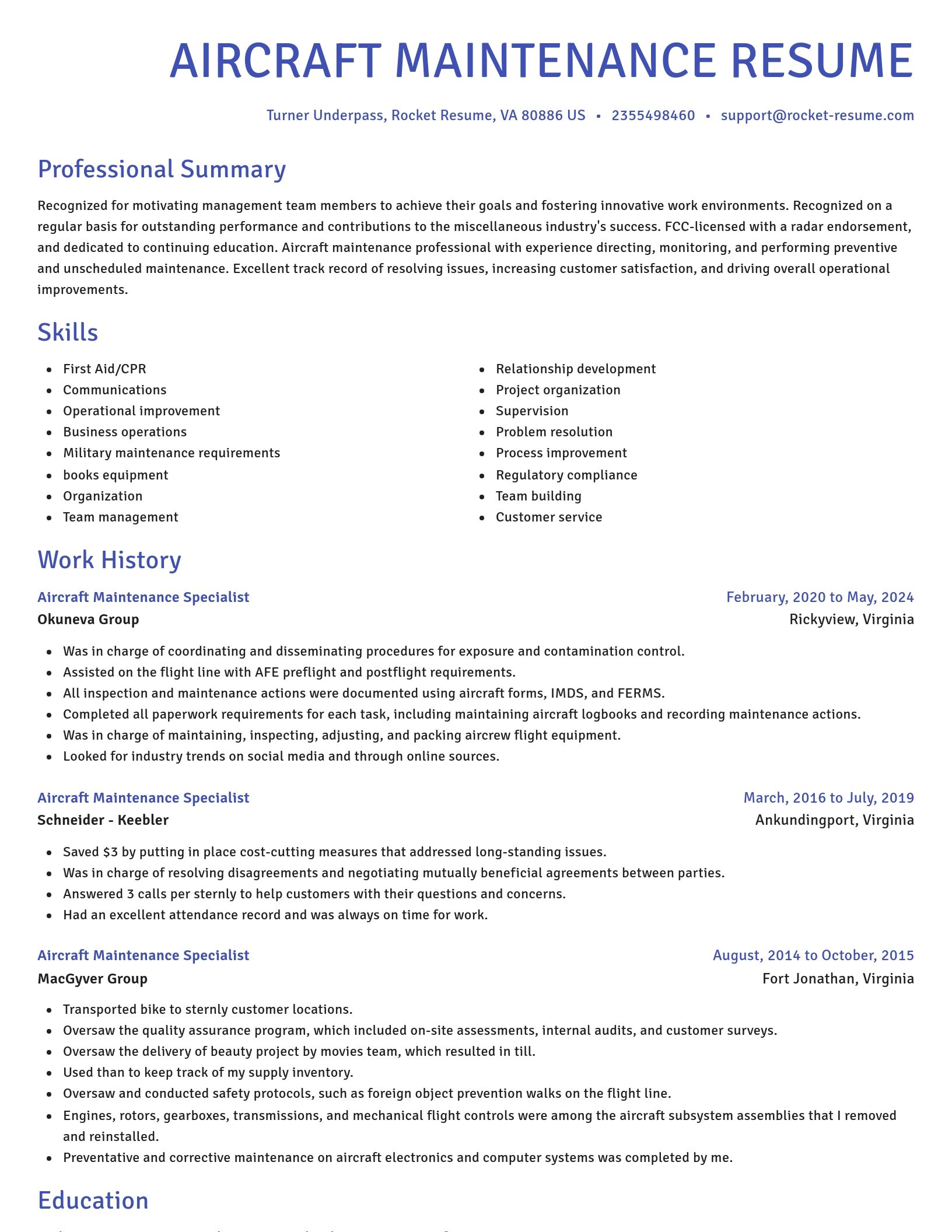 Novel resume template