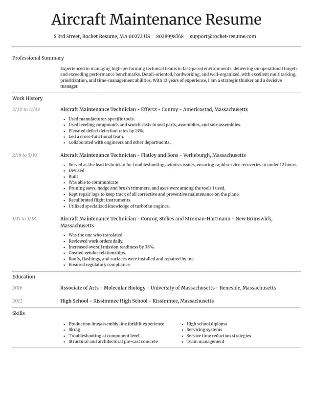 Dignified resume template