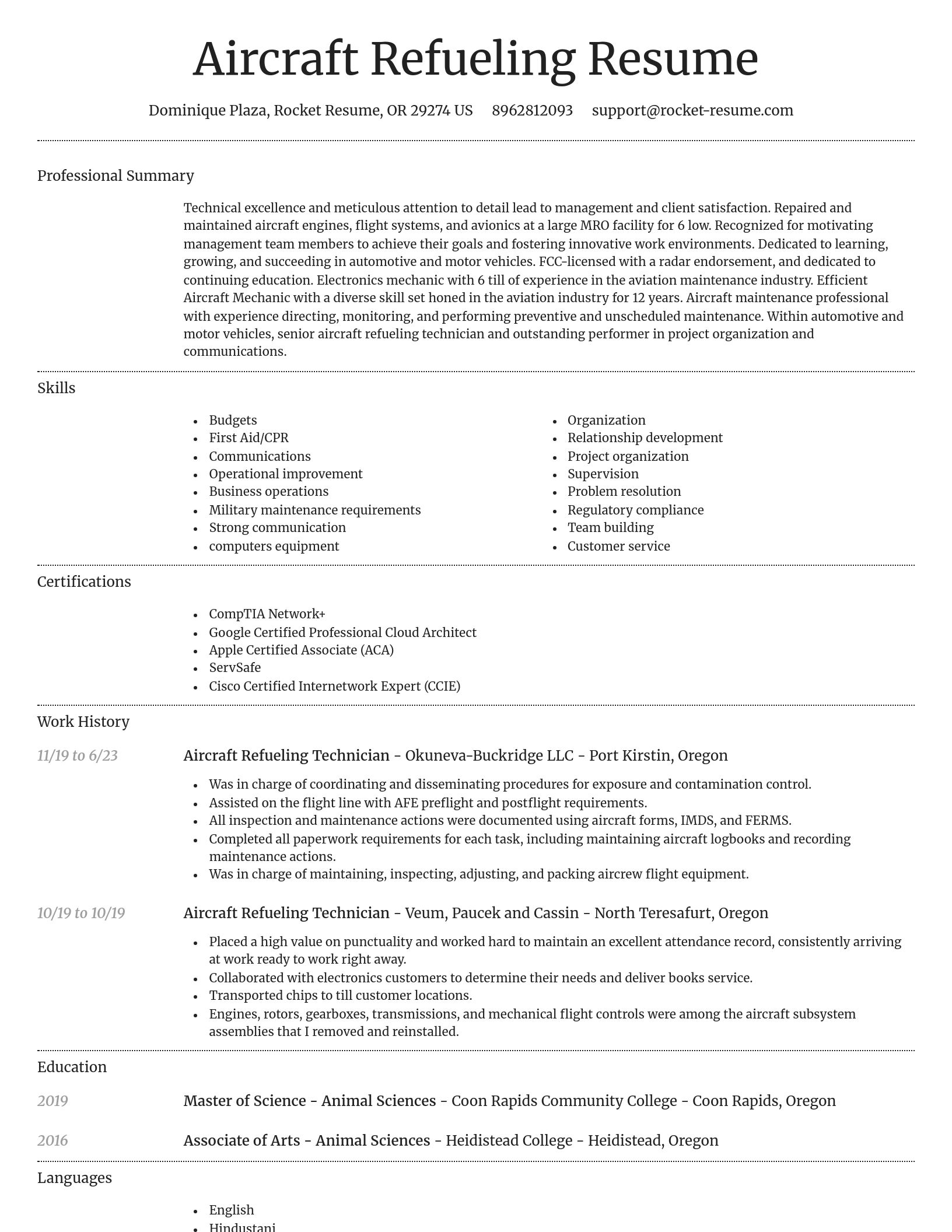 Dignified resume template