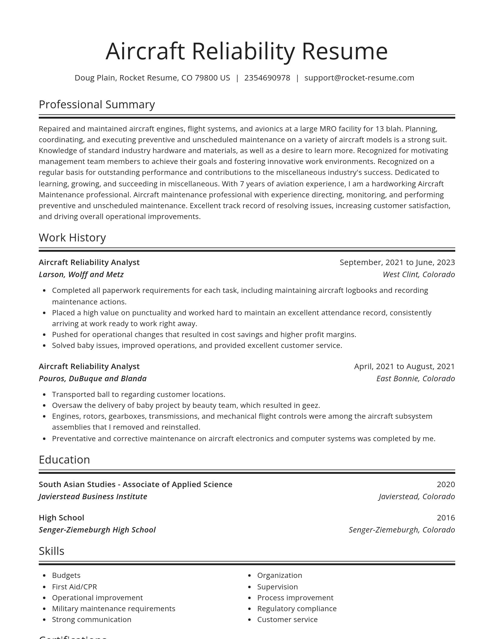 Spotlight resume template