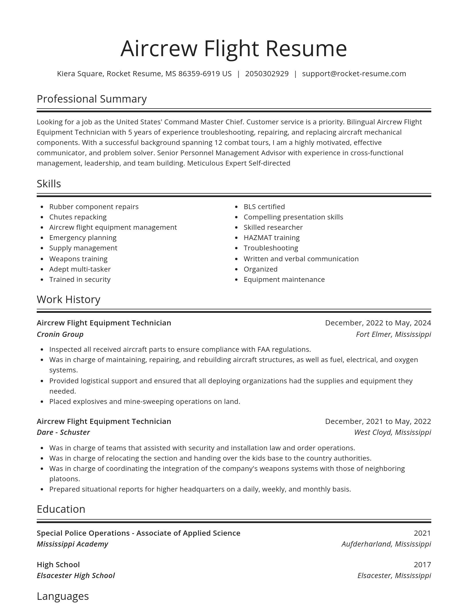 Spotlight resume template