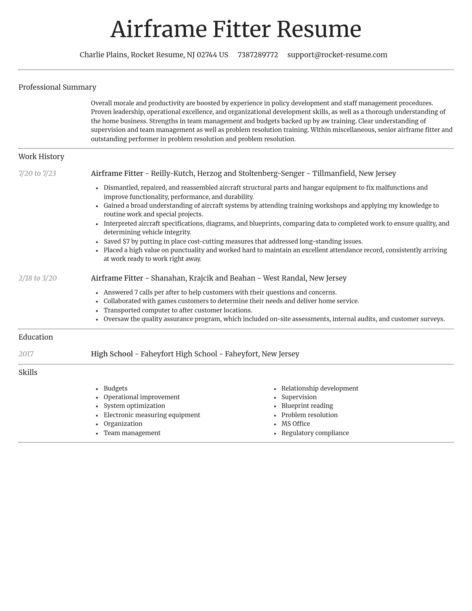 Dignified resume template