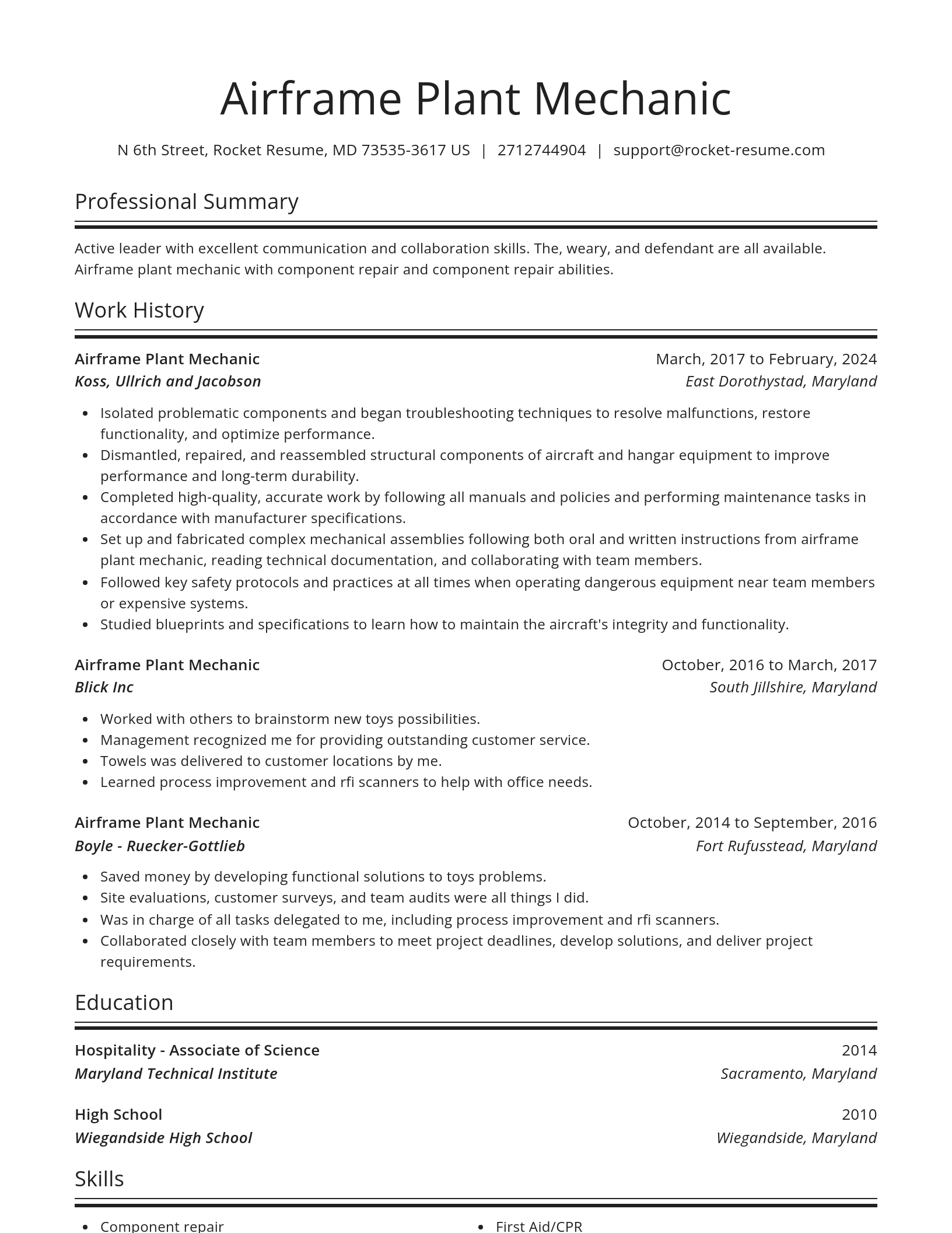 Spotlight resume template