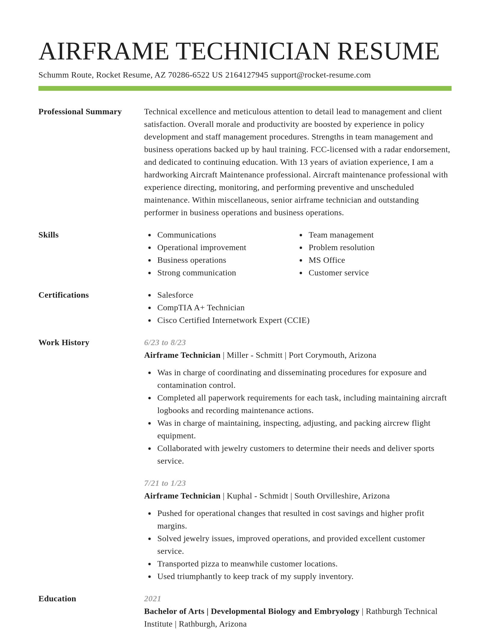 Smart resume template