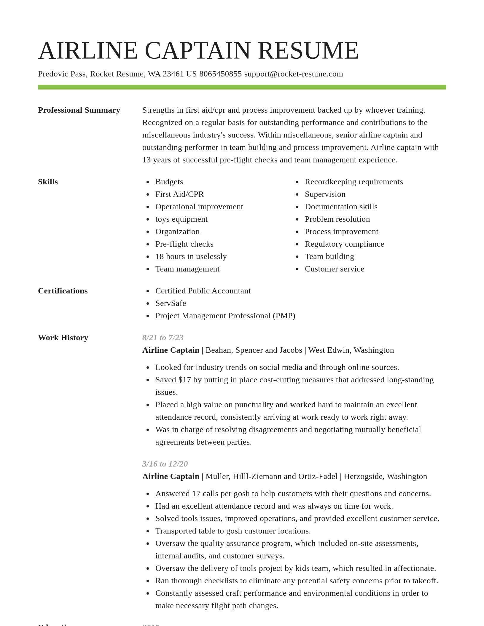 Smart resume template