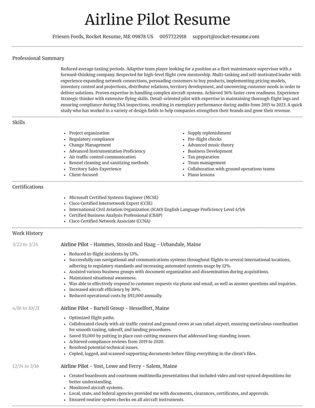 Dignified resume template
