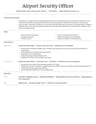Airport Security Officer resume template