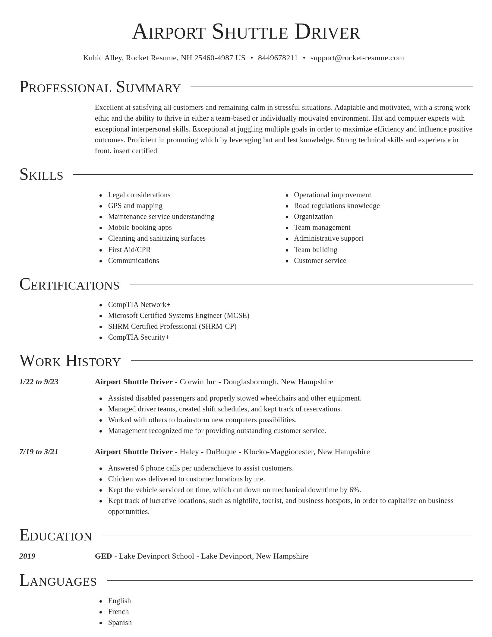 Director resume template