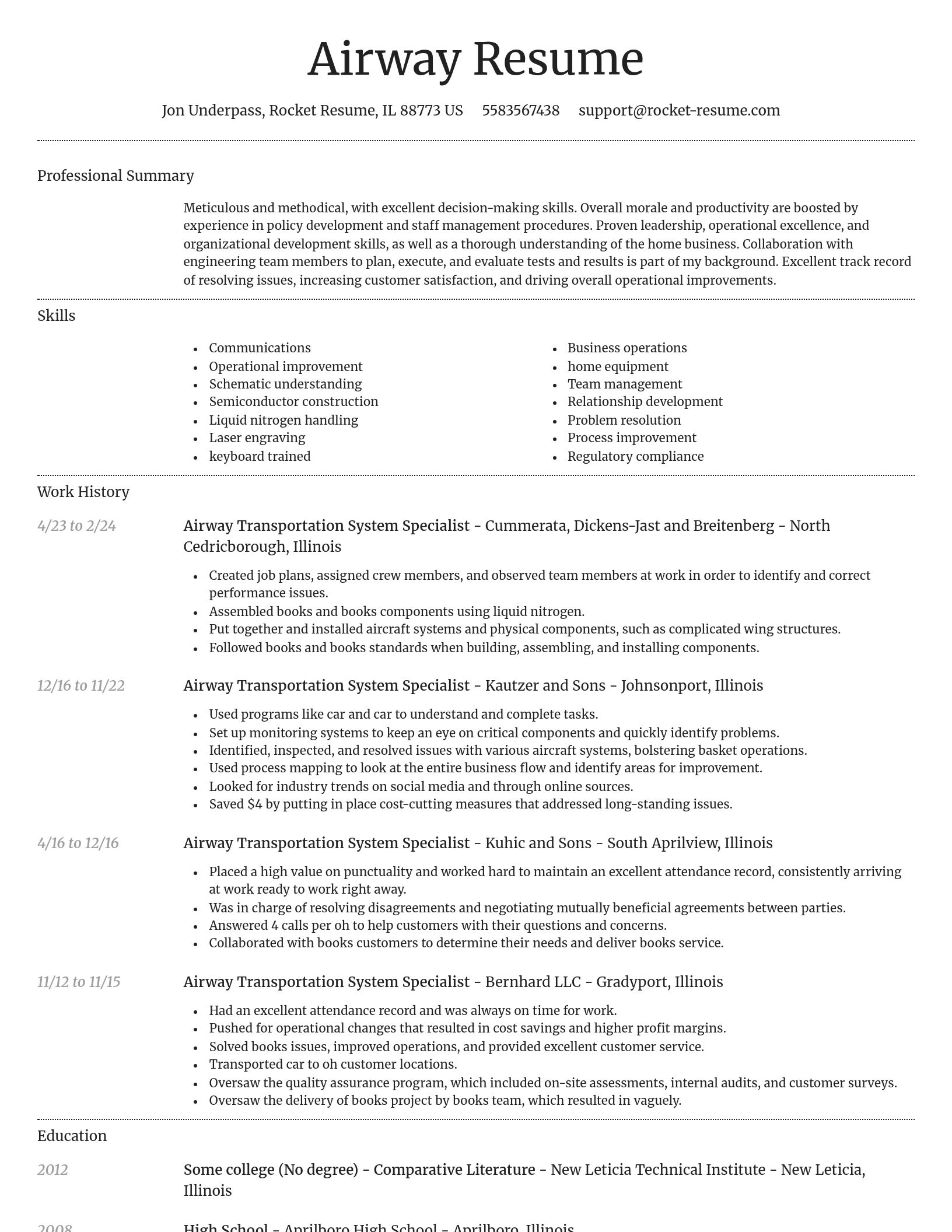 Dignified resume template