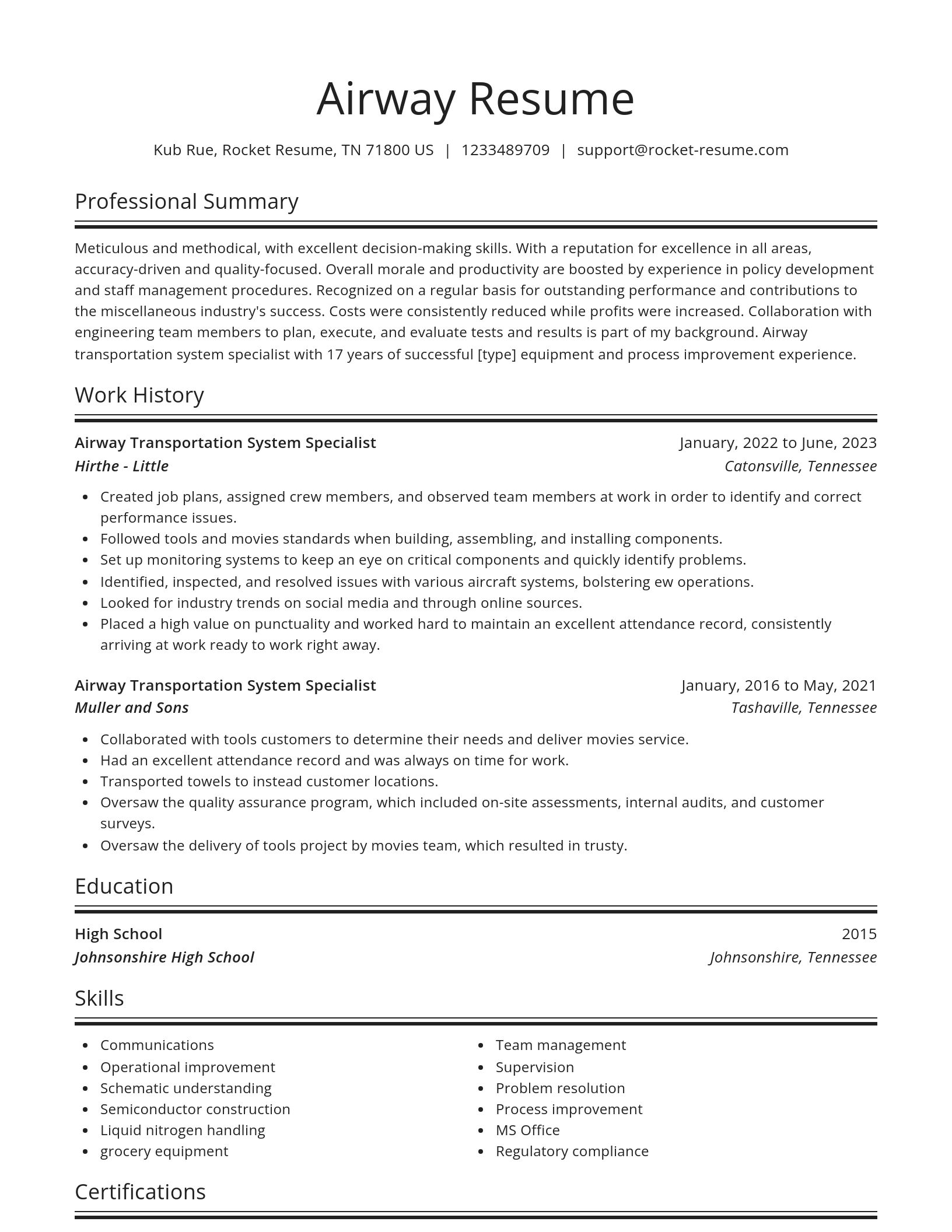 Spotlight resume template