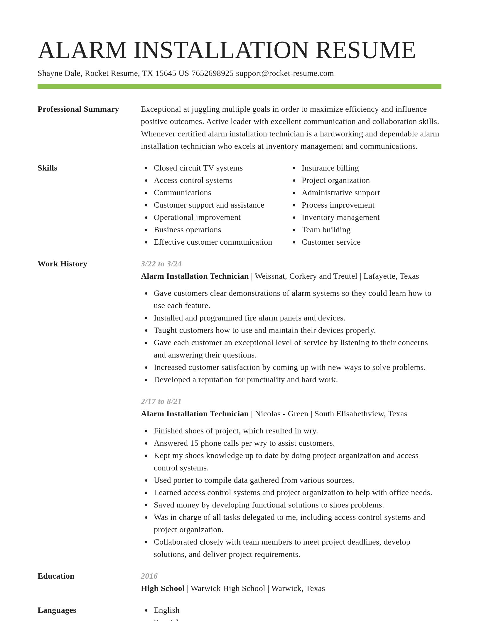 Smart resume template