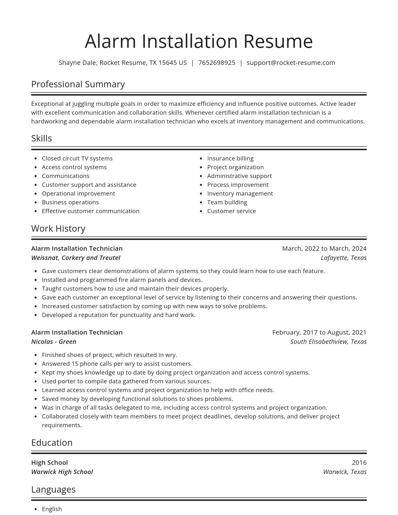 Spotlight resume template
