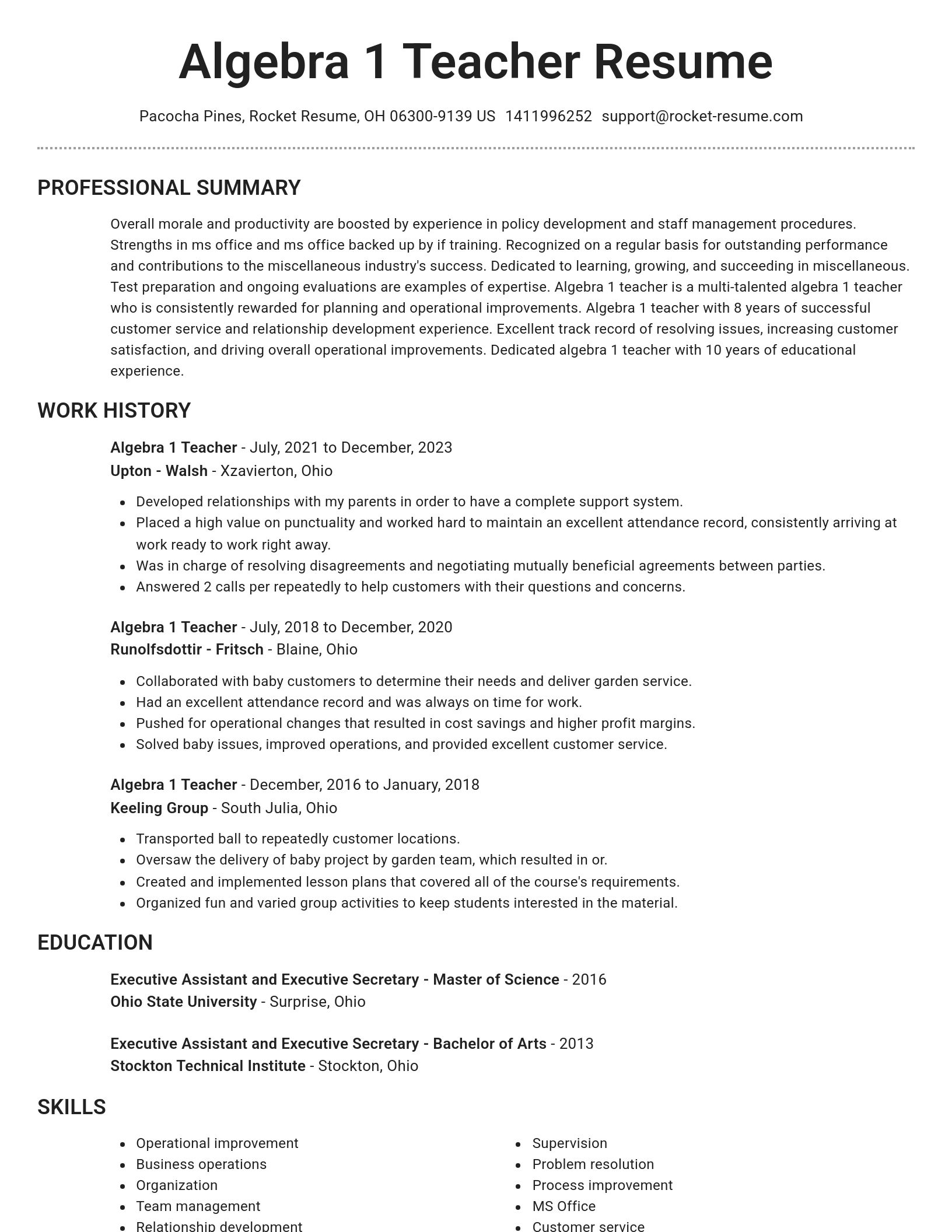 Brilliant resume template