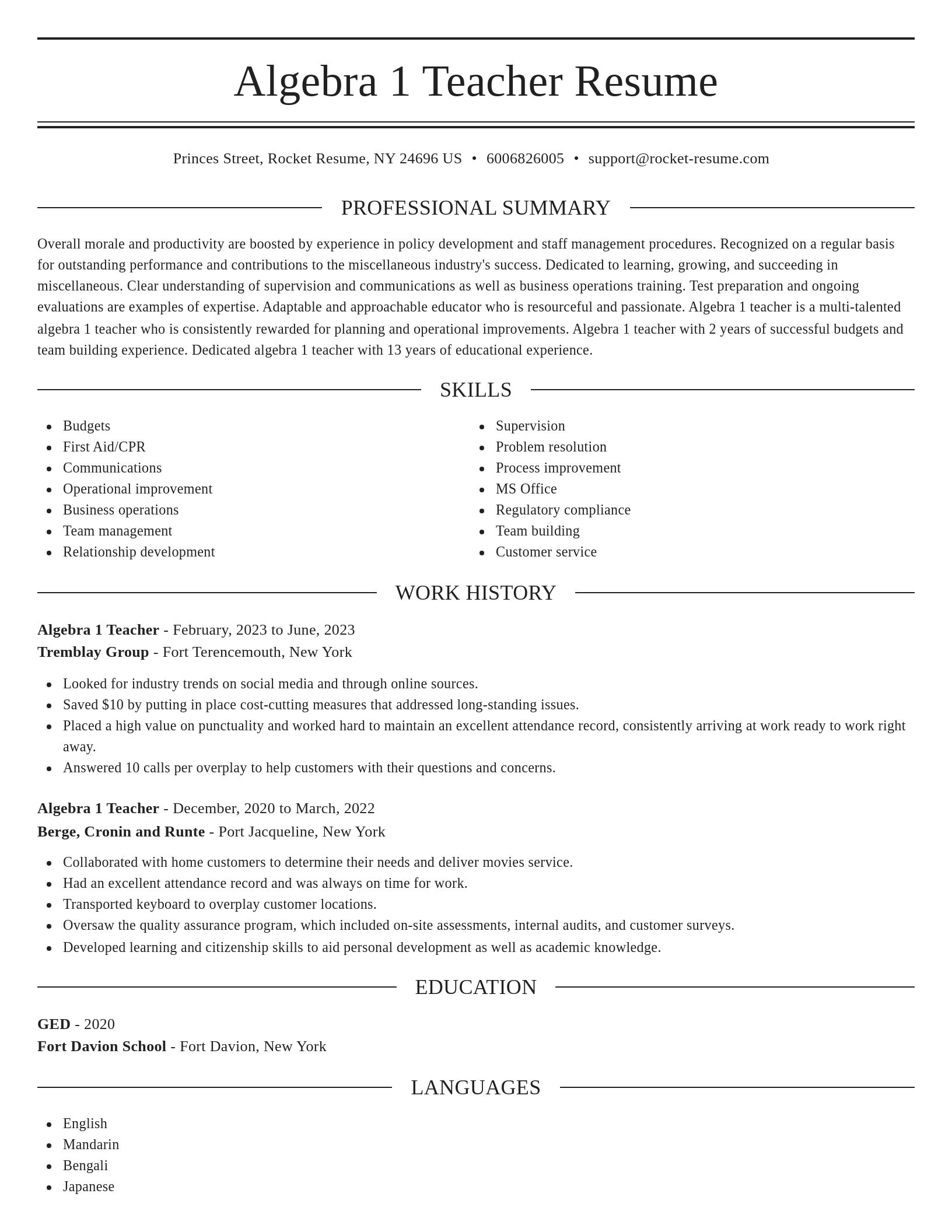 Elegant resume template